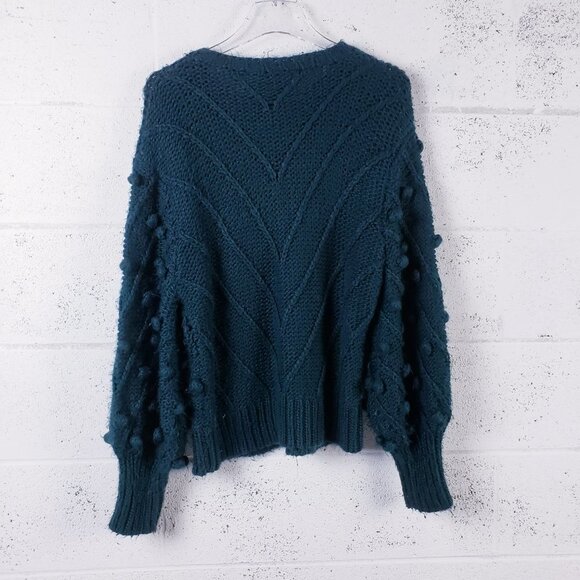 C/MEO Collective Women's Small Green Trade Places Pommed Sweater Crewneck Knit - Picture 3 of 8